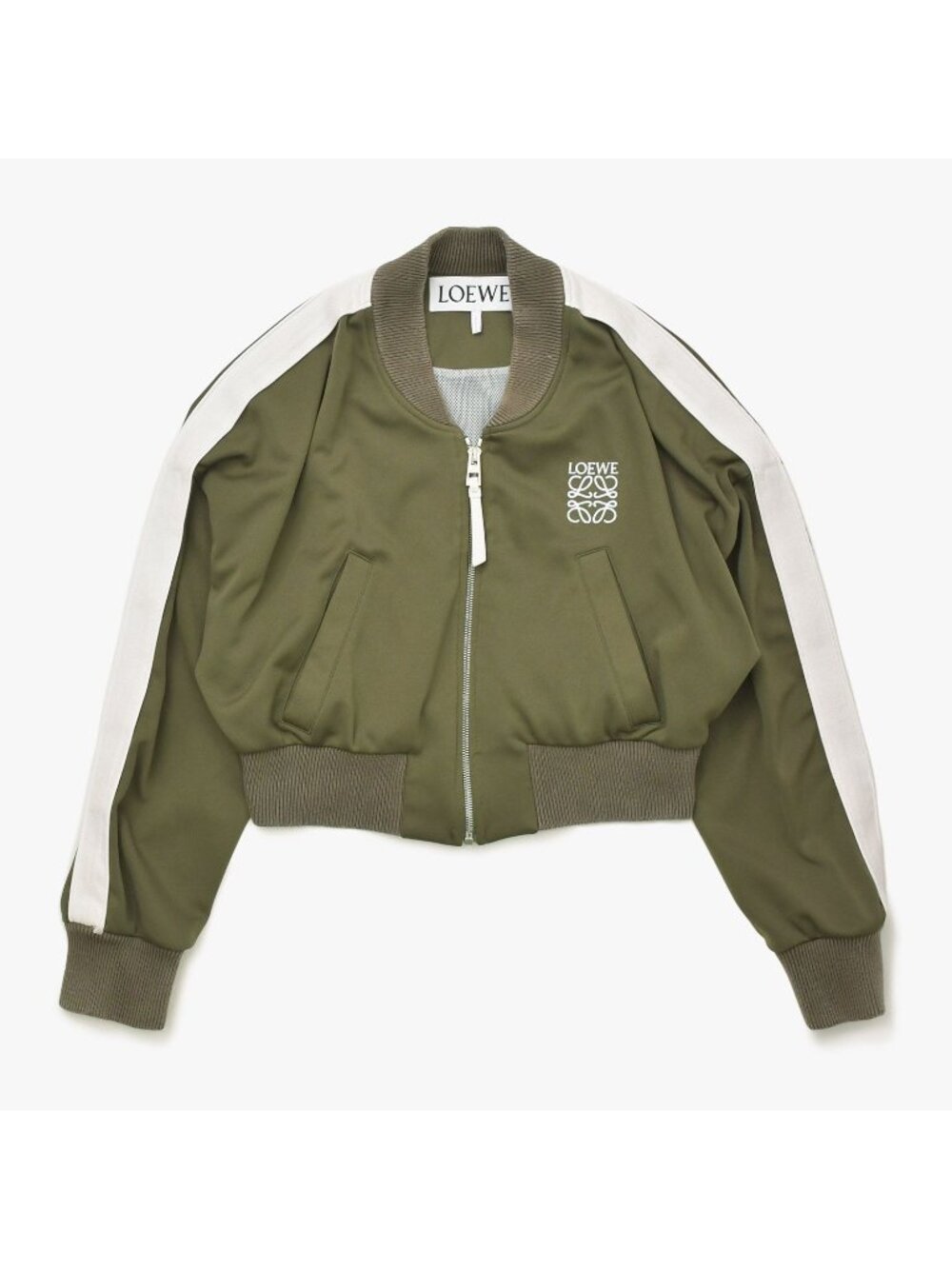 Loewe Anagram Technical Jersey Bomber Jacket Khaki